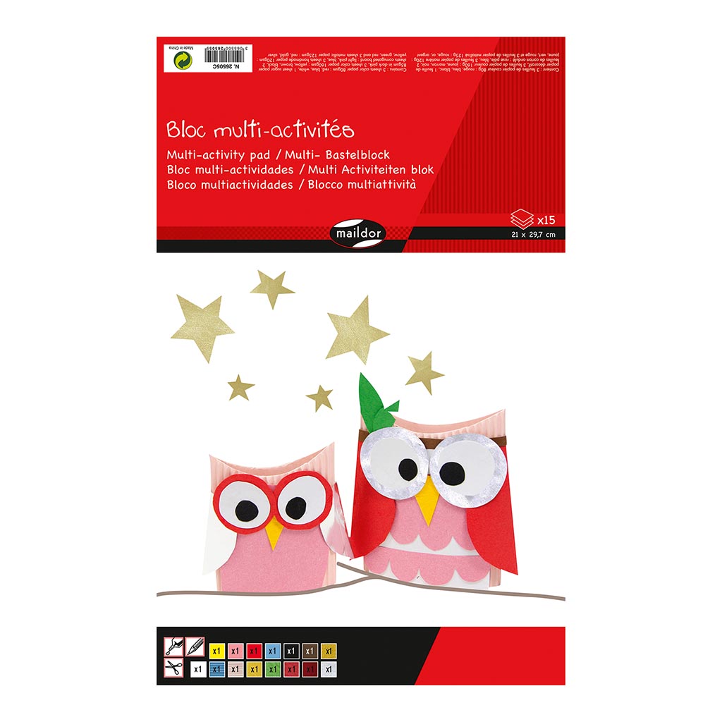 Maildor Multi Activity Pad Assorted A4 15sh