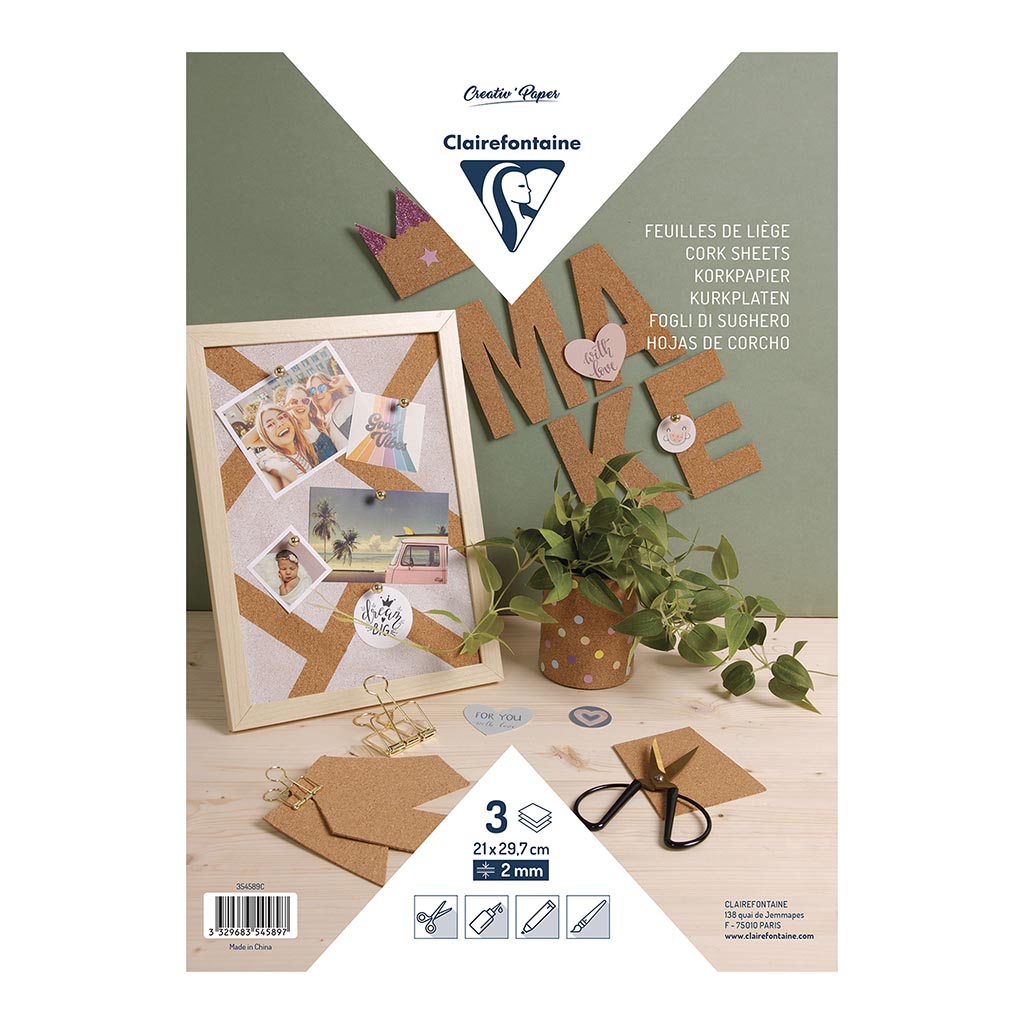 Clairefontaine Cork Sheets 2mm A4 3sh