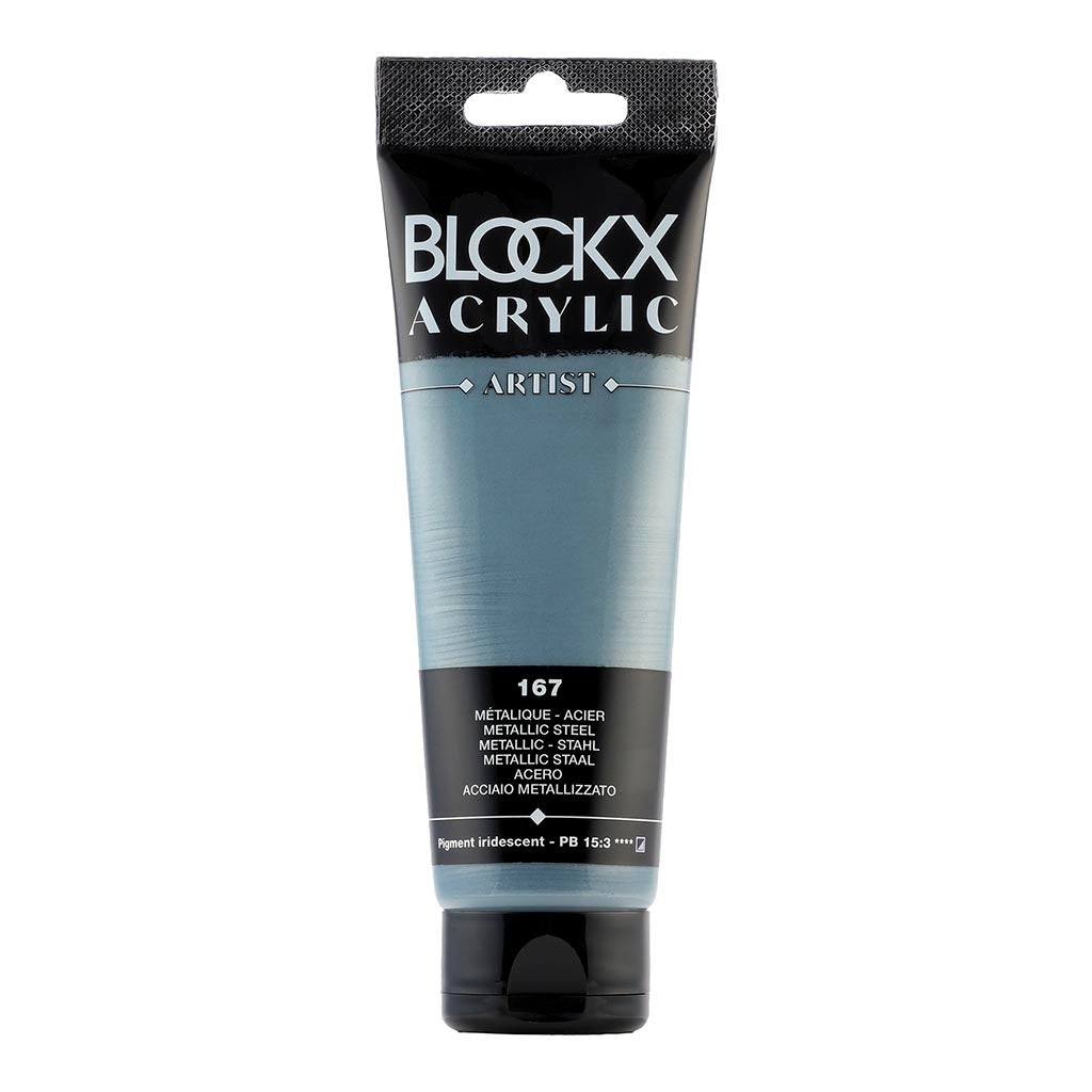 BLOCKX Acrylic Tube Metallic Steel 120ml