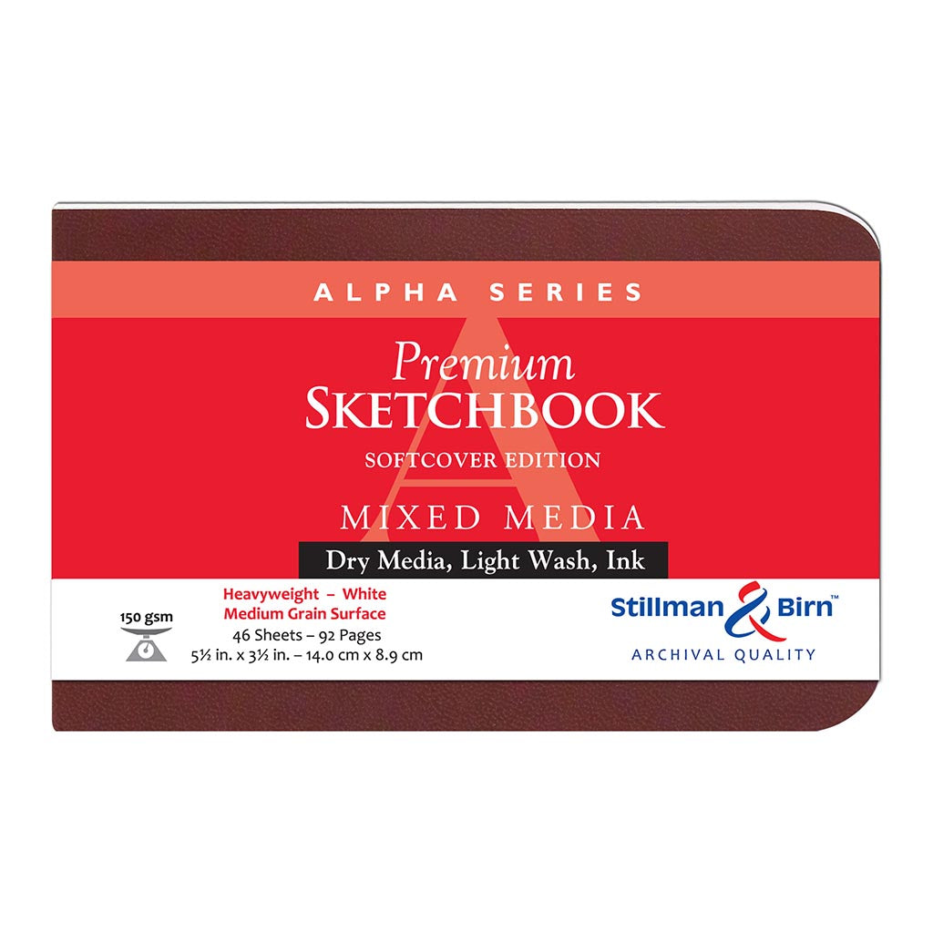 S&B Alpha Sketchbook Softcover White 150g 14x8.9cm 46sh