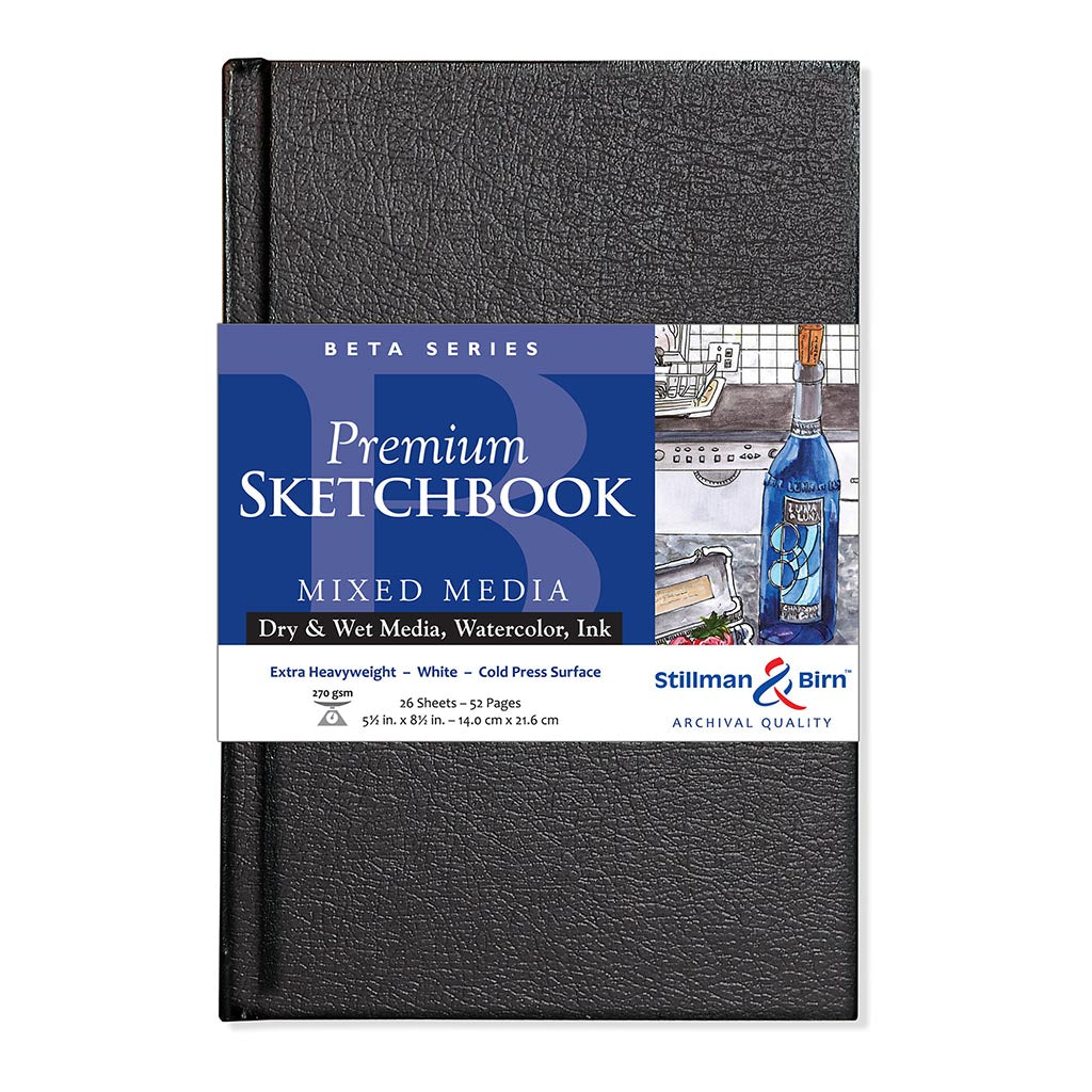 S&B Beta Sketchbook Hardbound White 270g 14x21.6cm 26sh