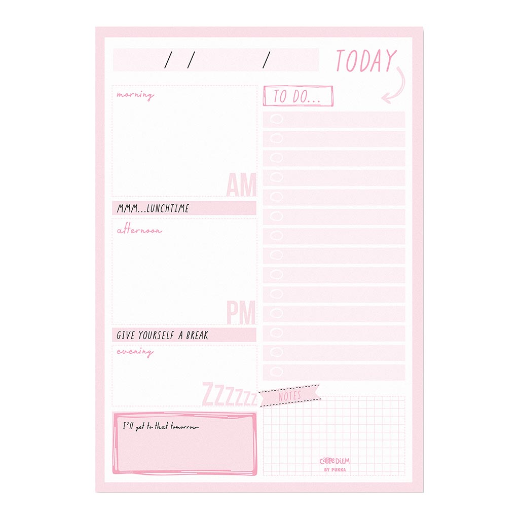 Carpe Diem Daily Planner Pad Ballerina Pink