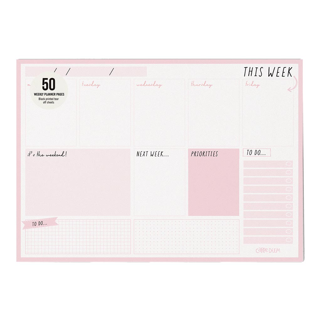 Carpe Diem Weekly Planner Pad Ballerina Pink