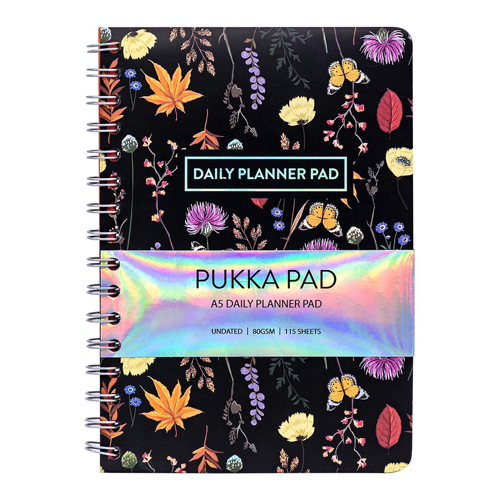 Pukka Bloom Daily Planner Pad A5 Black