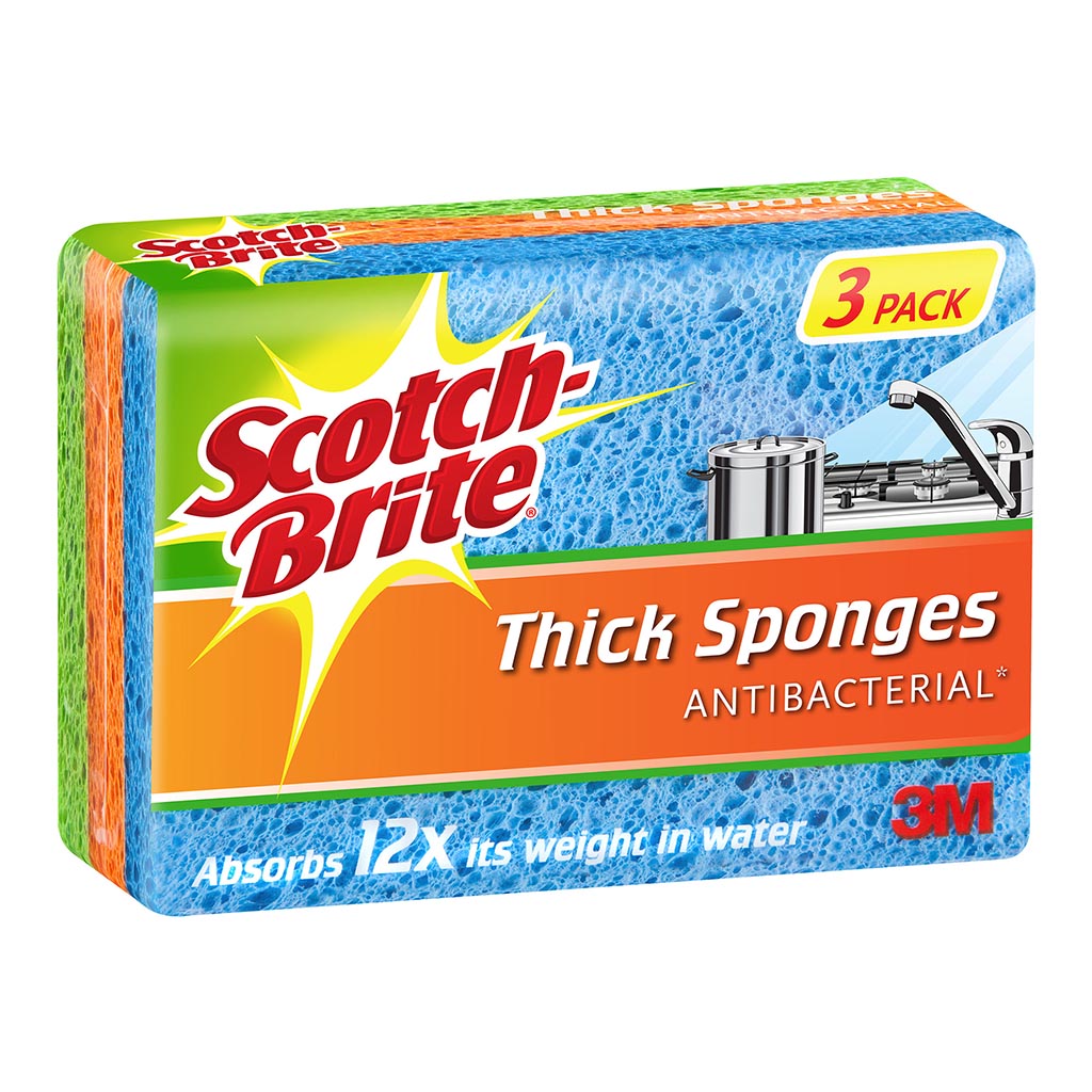 Scotch-Brite Thick Sponges, Pack of 3