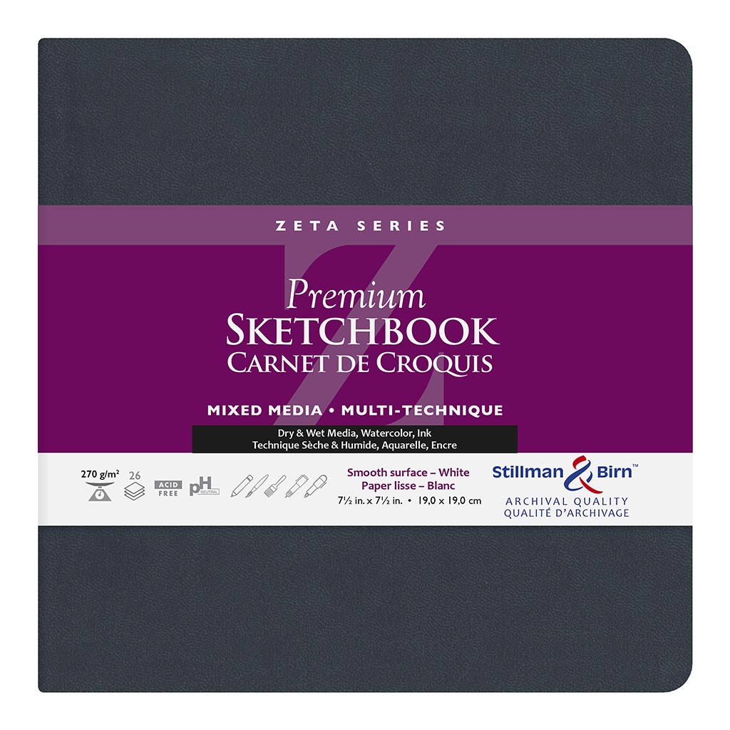 S&B Zeta Sketchbook Softcover White 270g 19x19cm 26sh
