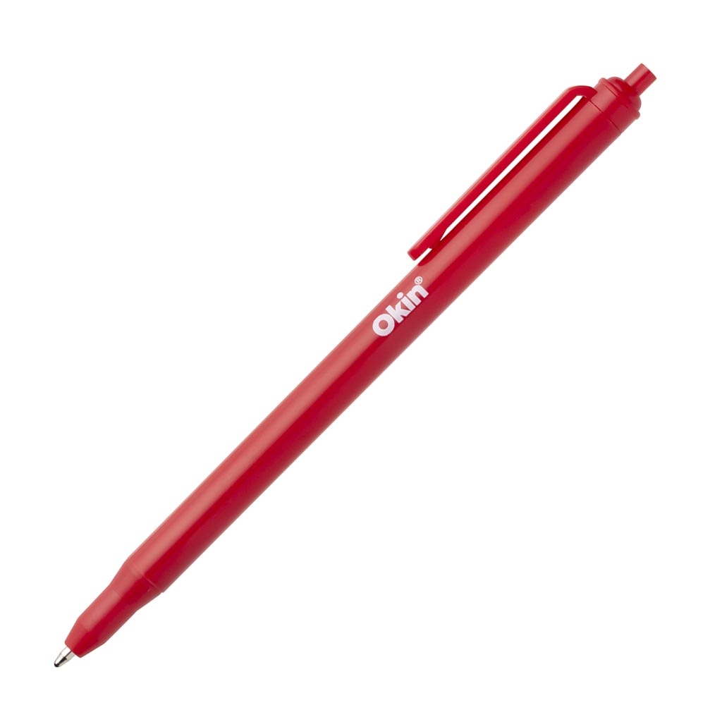Okin One Piece Ballpoint Pen Red - Pack of 10