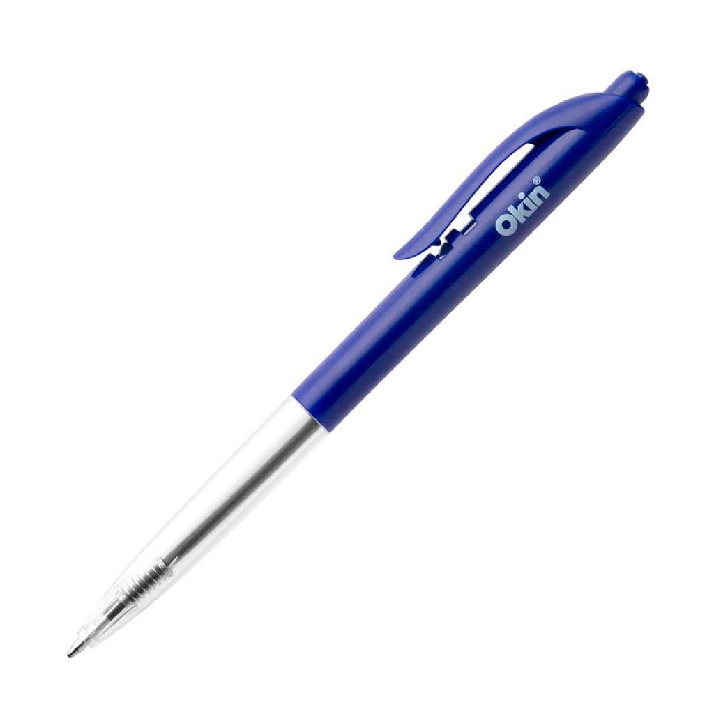 Okin Click Ballpoint Pen Medium Blue, Pack of 50