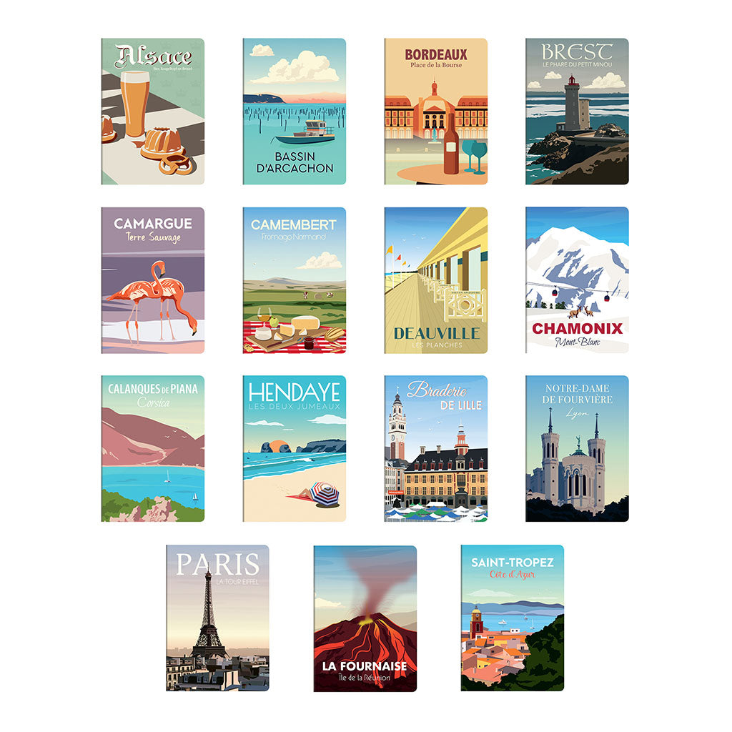 Clairefontaine France Collection Notebook A5 Assorted - Pack of 15