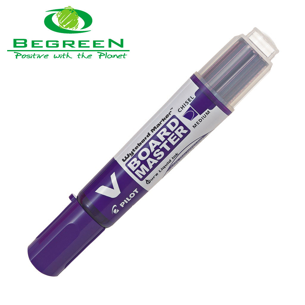 Pilot BeGreen V Board Whiteboard Marker Chisel Violet - Pack of 10