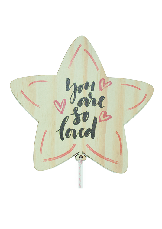 Whimsical pine wall art of a girl holding a star, ideal for children's rooms and unique home decor.