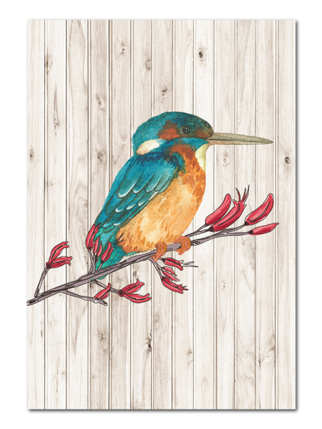 Large dark wood kingfisher wall art in eco-friendly plywood, intricately designed, ready to hang, adds elegance to any space.