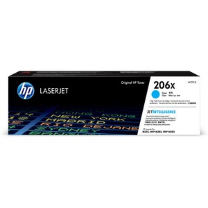 HP 206X Cyan Toner Cartridge - High Yield Original for Color LaserJet Pro - 2450 Pages