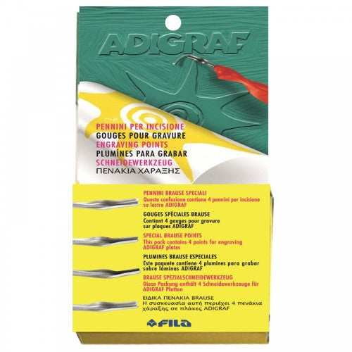 Adigraf Engraving Points Box 4 with high-quality tools for versatile engraving on wood, metal, and paper.