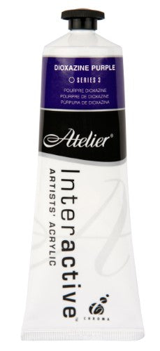 Atelier 80ml Dioxazine Purple Acrylic Paint, vibrant color for versatile blending and detailed artwork, ideal for all artists.