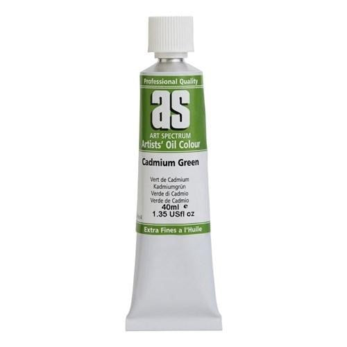 Artist Oil Paint 40ml tube in Cadmium Green for vibrant, lightfast artwork; ideal for mixing and creating bold colors.