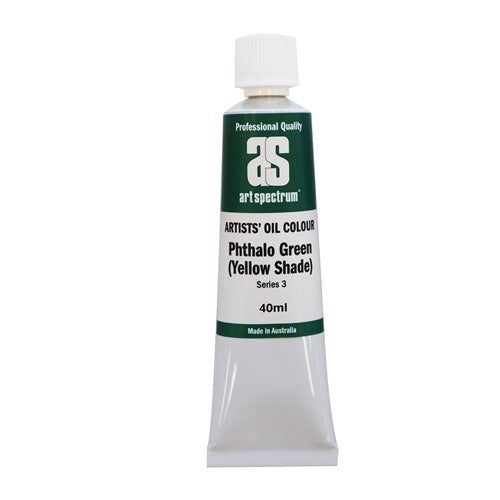 Art Spectrum 40ML S3 Phthalo Green oil paint tube, vibrant, lightfast, and perfect for mixing unique hues.