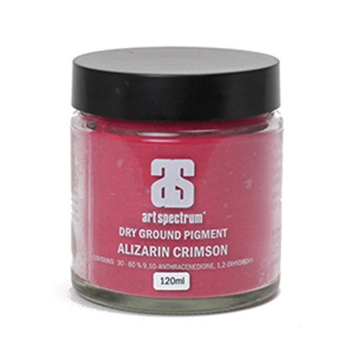 Art Spectrum Dry Ground Pigment in Alizarin Crimson, 120ml, suitable for creating vibrant custom colors.