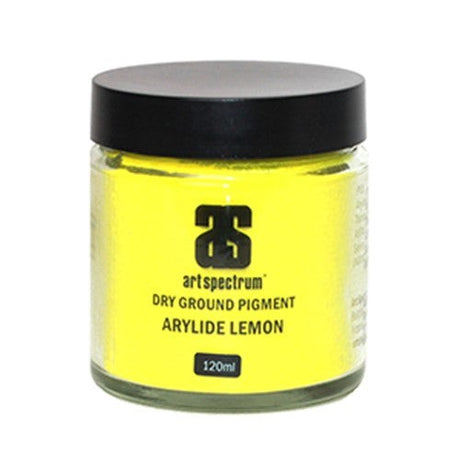 Art Spectrum Dry Ground Pigment in Arylide Lemon, 120ML, vibrant and lightfast for artists' color palettes.