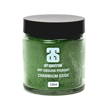 Art Spectrum Dry Ground Pigment in 120ML, intense S3 Chromium Oxide, ideal for mixing hand-made colors.