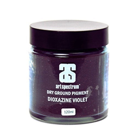 Art Spectrum Dry Ground Pigment in Dioxazine Violet, a vibrant 120ML tube for versatile artistic applications.