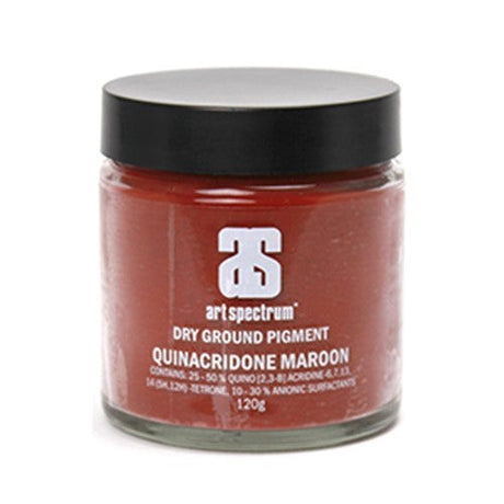 Art Spectrum Dry Ground Pigment in Quinacridone Maroon, 120ML, offering vibrant, transparent warm tones for versatile artistic use.