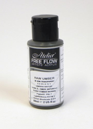 60ml Raw Umber acrylic paint offering rich, earthy color for versatile artistic applications and superior lightfastness.