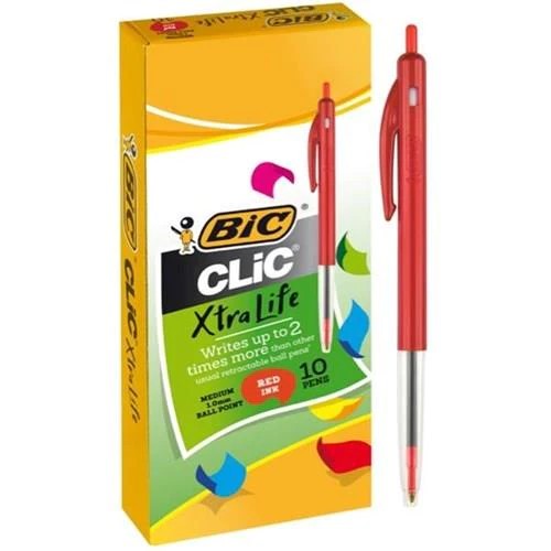 Bic Clic' Pen Red ( 10 Pack )