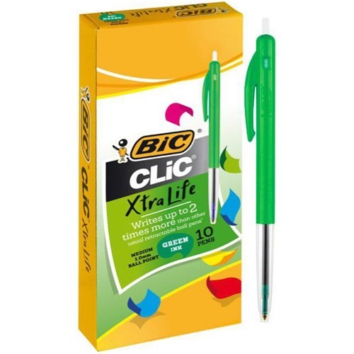Bic Clic' Pen Green ( 10 Pack )