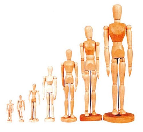 12-inch flexible female manikin ideal for fashion design and sewing, featuring adjustable joints for dynamic poses.
