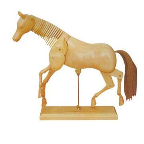 20-inch handcrafted wooden horse toy, ideal for imaginative play, made from eco-friendly wood with delightful details.