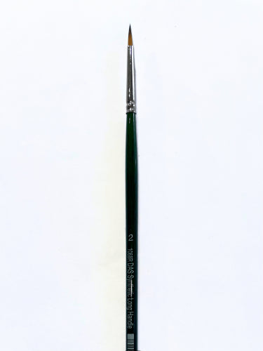 Das S1068r #2 synthetic round brush, ideal for precise strokes and versatile painting in acrylic and watercolor.