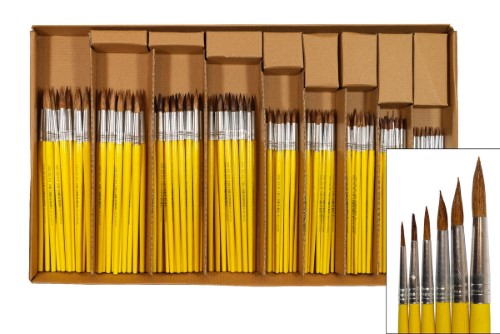 Artist Brush Set - Das 577 Class of 144 premium brushes for versatile painting techniques in acrylics, watercolors, and oils.