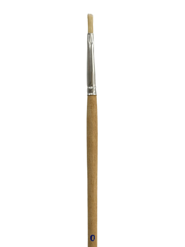 DASS150 Hog Bristle Flat #0 Artist Brush for detailed painting, blending, and versatile application with comfortable grip.