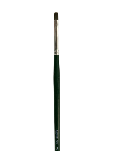 Artist Brush S6400 Mightlon L/H Square Filbert #0 with stiff synthetic filaments, seamless ferrule, and polished long handle.