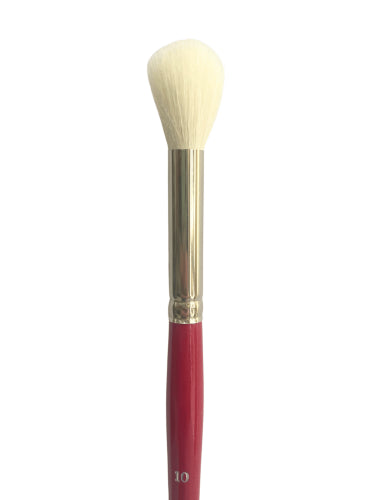 Premium round mop brush with soft white goat hair for smooth color application and versatile painting techniques.