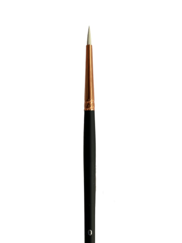 Artist Brush - S9000 Bristlon Round #0 with stiff filaments for precision painting in watercolor, acrylic, and oil.