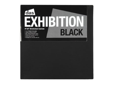 Das Exhibition Black 1.5 Canvas, 8x8 inches, featuring a durable cotton surface and a strong, warp-resistant wooden frame.