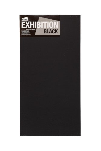 Das Exhibition Black 12x24 canvas, 100% cotton, ideal for acrylic/oil painting with durable wooden frame.