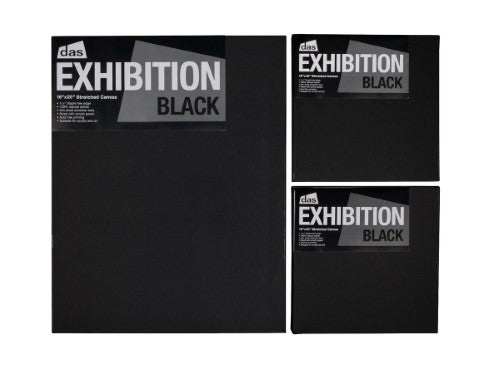 Das Exhibition Black 1.5 Canvas 16x20 Inches, premium durable surface for oil and acrylic painting, triple-primed and acid-free.