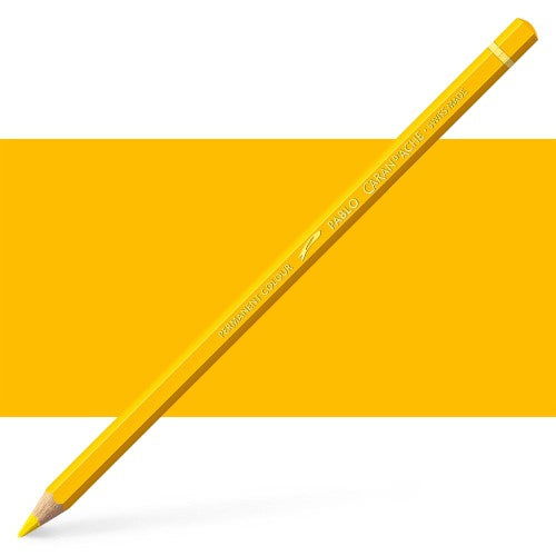 Caran d'Ache Pablo Yellow artist pencils set of 3, featuring vibrant colors and sturdy leads for superior blending and layering.