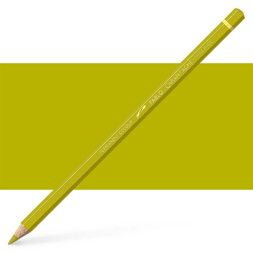 Caran d'Ache Pablo Olive Yellow artist pencil, premium quality with vibrant color and exceptional blending capability.