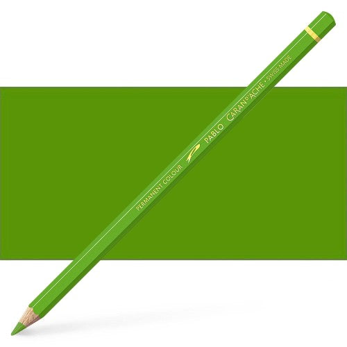 Caran d'Ache Pablo Khaki Green artist pencil, 3.8 mm lead, perfect for vibrant color and smooth application.