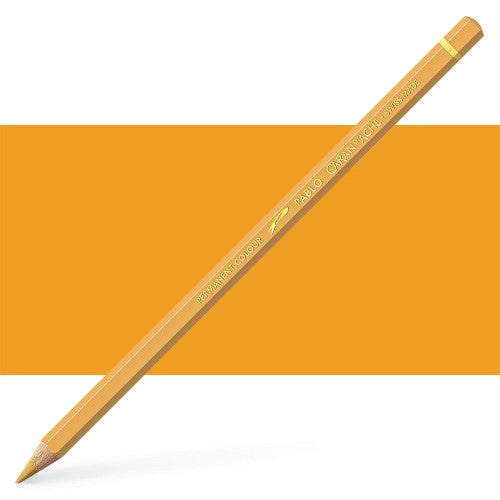 Caran d'Ache Pablo Light Ochre artist pencils in a 3-pack, featuring rich color, robust lead, and eco-friendly design.