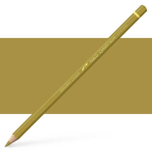 Caran d'Ache Pablo Ochre artist pencils, creamy texture, 3.8mm lead, vibrant colors for blending and layering.