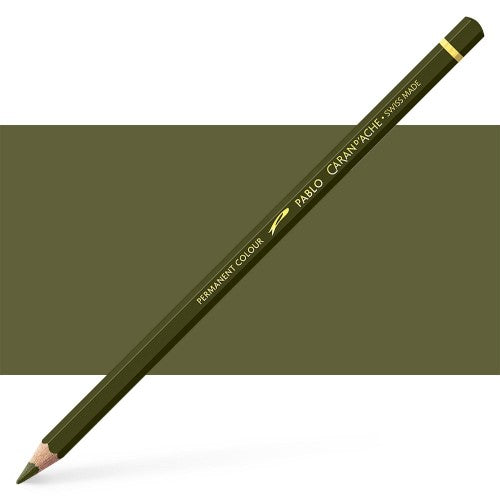 Caran d'Ache Pablo Olive Brown artist pencils in a 3-pack, featuring rich color, exceptional opacity, and a velvety texture.