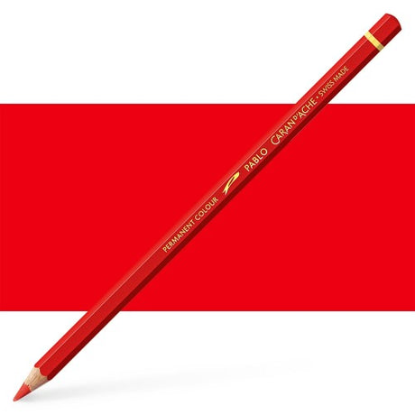 Caran d'Ache Pablo Scarlet artist pencil, offering vibrant color and smooth application for detailed illustrations.