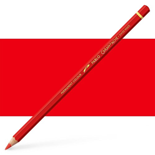 Caran d'Ache Pablo Scarlet artist pencil, offering vibrant color and smooth application for detailed illustrations.