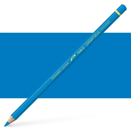 Caran d'Ache Pablo Sky Blue artist pencils, featuring durable 3.8 mm lead for vibrant color application and effortless blending.