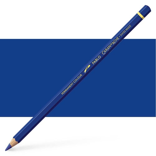 Caran d'Ache Pablo Night Blue artist pencils, featuring rich blue hue, robust lead, and eco-friendly design for versatile art creation.
